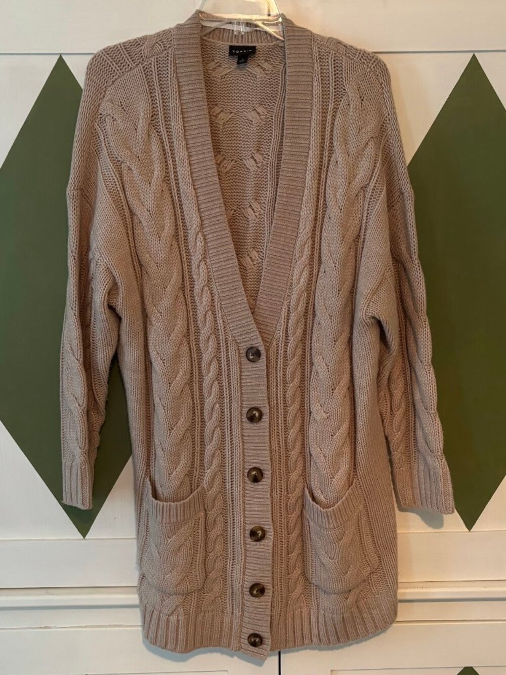 torrid Beige/Brown Chunky Knit Button-Down Cardigan - Picture 2 of 8